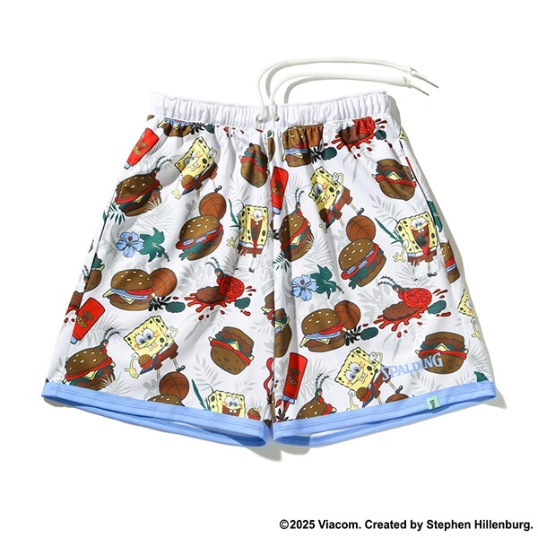 ジュニア　ジャージーショーツ　スポンジ・ボブ　クラビーパーティ 150 ホワイト