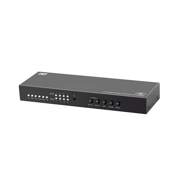 4K60Hz対応 外部音声出力付 4入力2出力 HDMIマトリックス切替器 RS-HDSW42A-4KZ
