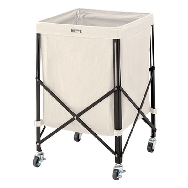 フォールディングバスケットワゴン アイボリー 幅36×奥行き36×高さ56cm MIP-74IV