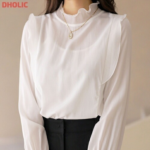 シフォンメロウハーフネックブラウス・1937038