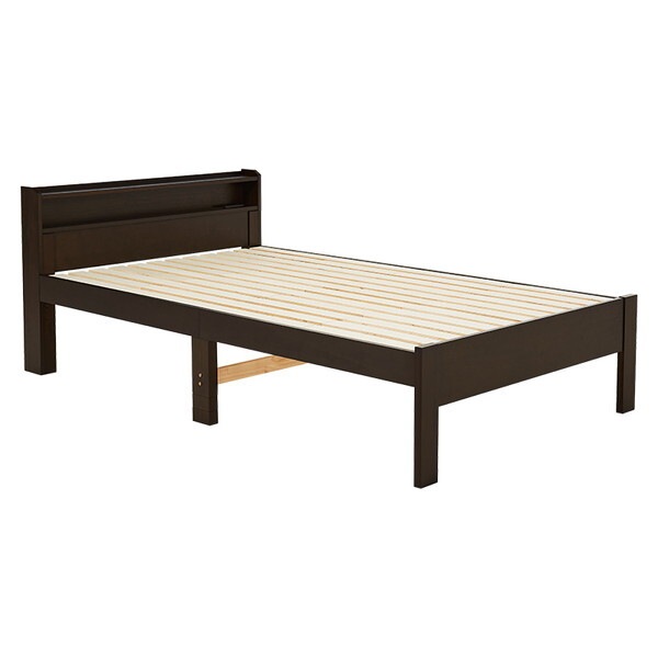 MB-5406SD-DBR+KM-3102 ポケットコイルマットレス付セミダブルベッド(ダークブラウン) メーカー直送