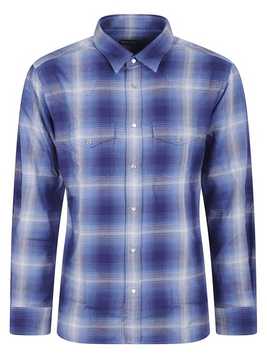 TOMFORD Men Shirts HDS001FMC305UUC Blue