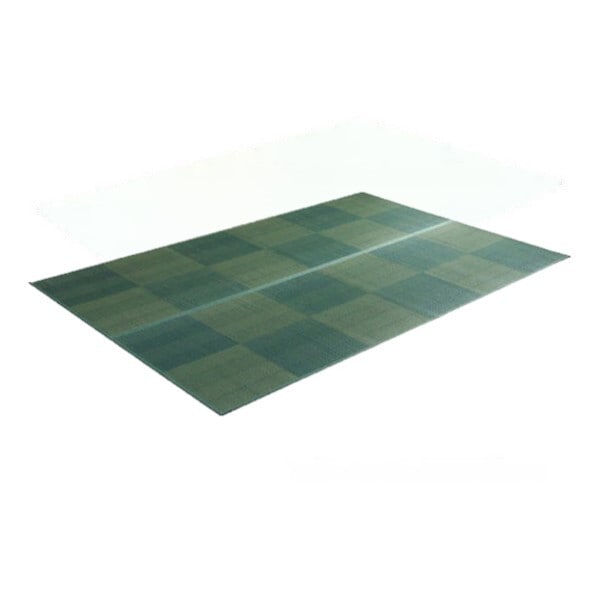 1031290041102 い草ラグ 花ござ カーペット 格子柄 ナチュラル 和室 洋室 裏不織布滑り止め 本間3畳 (約191×286cm)レイクブルー 滑りにくい お手入れ簡単 メーカー直送