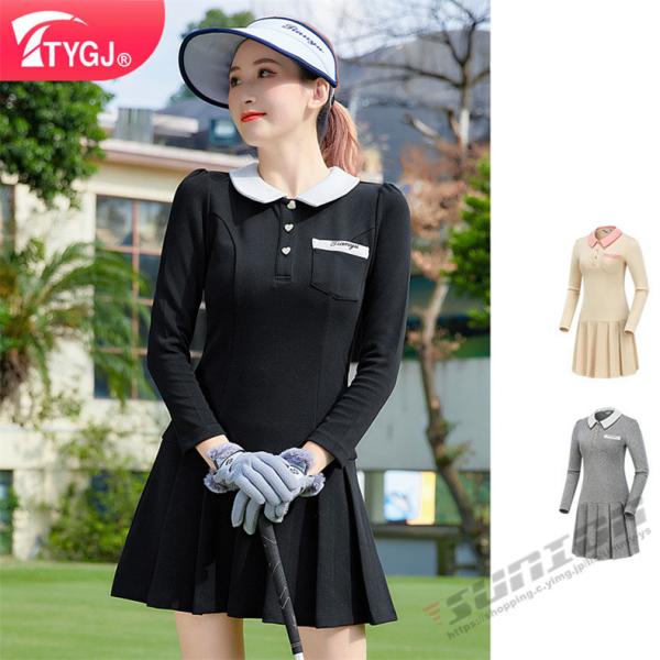 ゴルフウェア レディース ゴルフ ドレス ワンピース 丈長め ゴルフ スカート かわいい おしゃれ 新作
