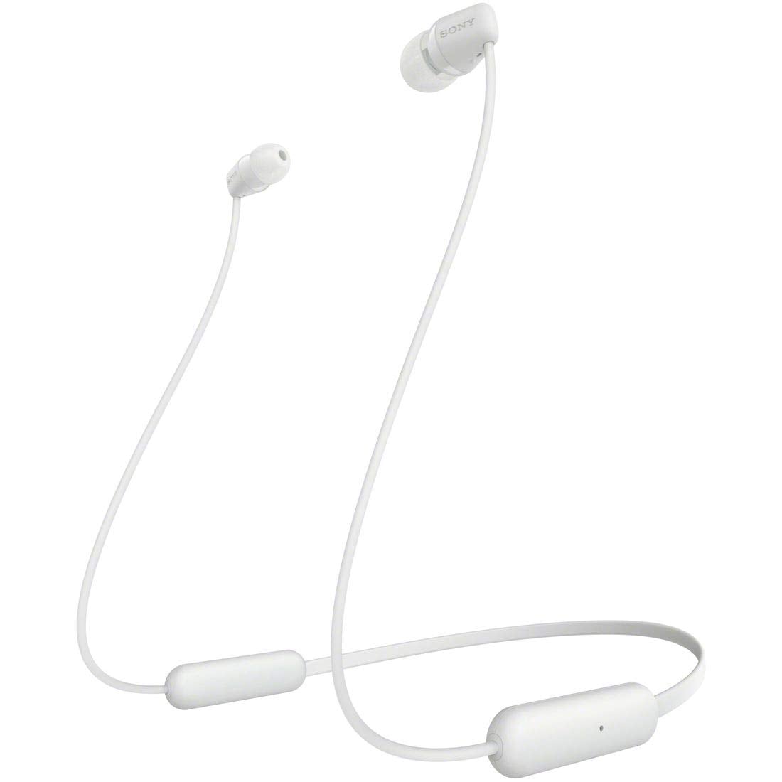 ソニー ワイヤレスイヤホン WI-C200 : Bluetooth対応/最大15時間連続再生/マイク付き 2019年モデル ホワイト WI-C200 WC