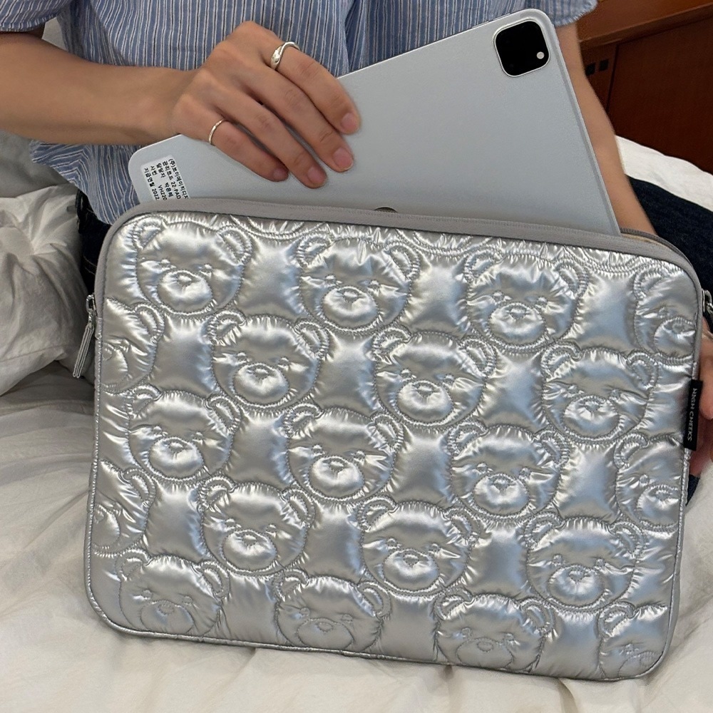 【HIGH CHEEKS】 ベアーキルティング ノートパソコンケース 13inch タブレットPCケース ふんわりパディングケース 2色展開「正規品」