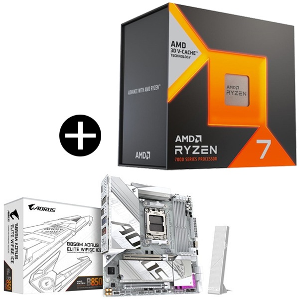 Ryzen7 7800X3D W/O Cooler ゲーミングプロセッサー + GIGABYTE B850M A ELT WF6E ICE Micro-ATXマザーボード セット