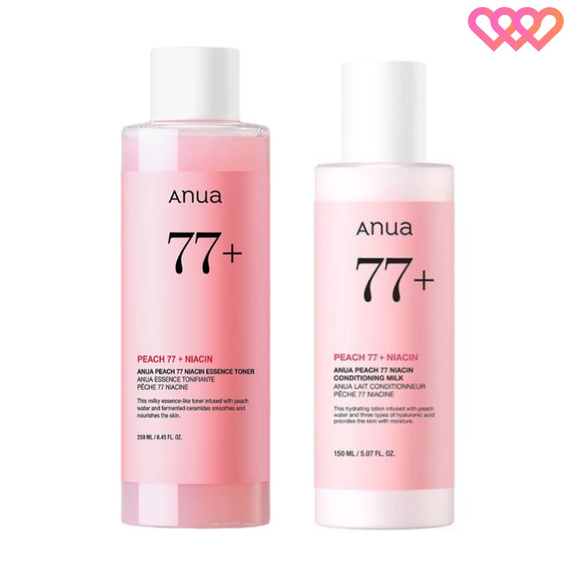 【トーンアップ保湿2種セット】 桃77ナイアシンエッセンストナー 250ml + 桃77 ナイアシンコンディショニングミルク 150ml (化粧水＋乳液) 5,176円