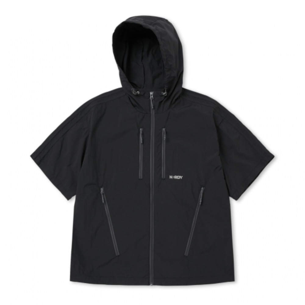 NERDY ジップポイント半袖ウィンドブレーカーブラック
