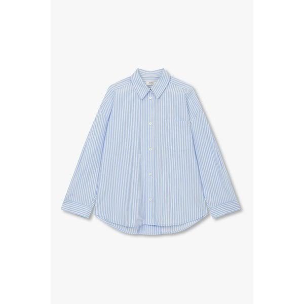 バックオーバーフィット切替ストライプシャツ 9105321107053