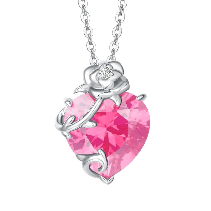 【国内即発】[AGVANA] ネックレス レディース 合成 トルマリン 10月 誕生石 「花盛りの爛漫」モチーフ プラチナメッキ シルバー925 クリスマス ホワイトデー 誕生日 母の日 プレゼント