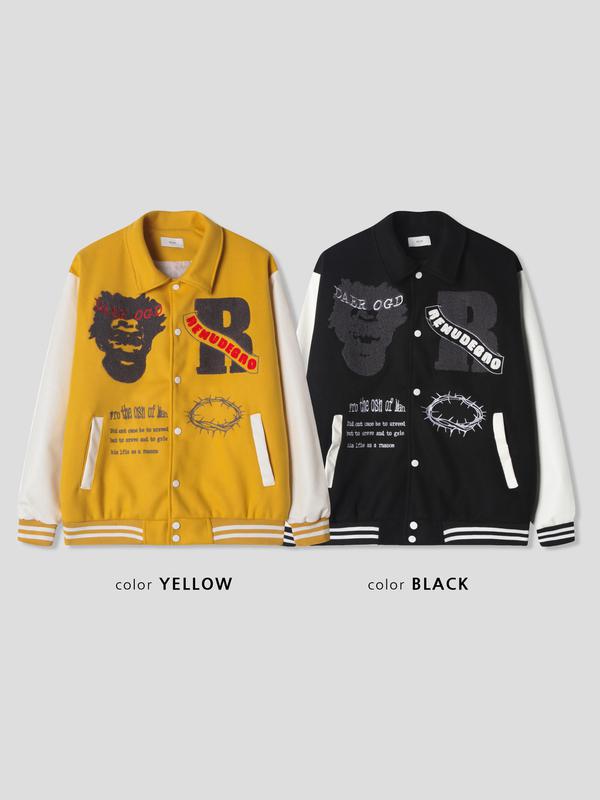 バーシティハンドル刺繍ジャケット