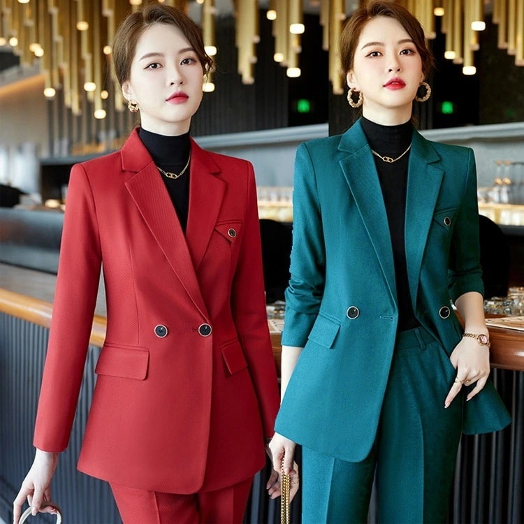 全6色 スーツ レディース パンツスーツ ブラック フォーマル ネイビー ビジネススーツ 大きいサイズ 通勤 OL オフィススーツ 2点セット スーツセット ブルー 赤 コーヒー色 キャメル 春 秋