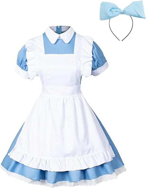 ハロウィン コスチューム 仮装 不思議の国のアリス 3点セット カチューシャ ワンピース メイド ロリータ コスプレコスチューム
