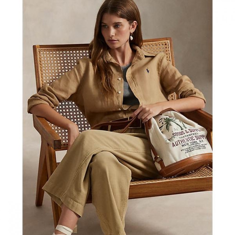 ポロラルフローレンレディースクラシックフィットリネンシャツ (WMPOSHTNDO20742250)