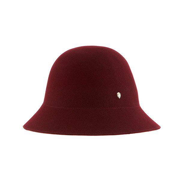 HAT51145 WW マリコ ワイルド ブラックベリー ウォーム レッド ウール フェルト クローシュ バケットハット