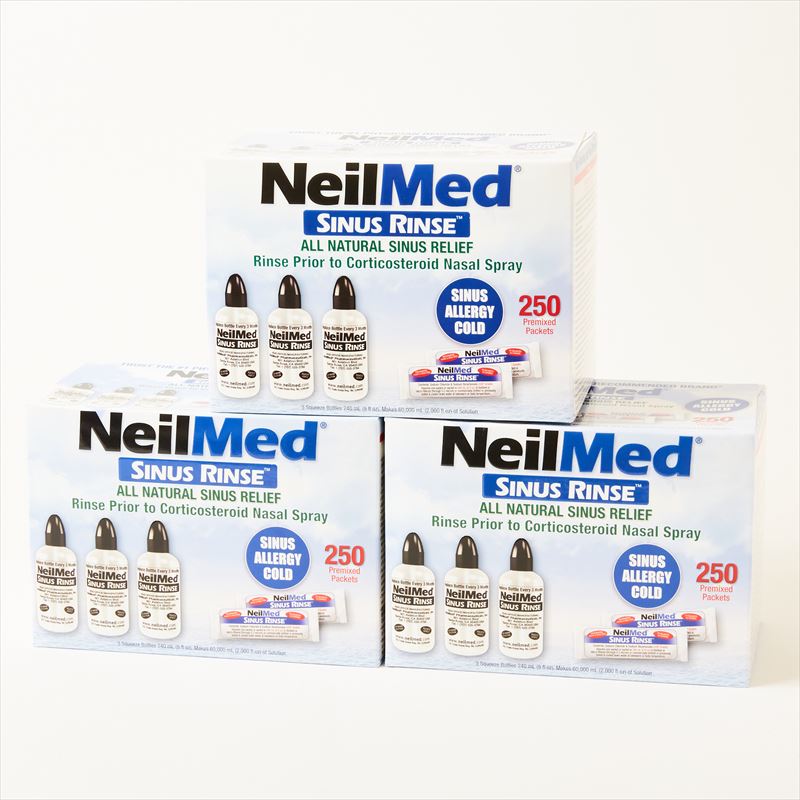 【3箱セット】【750包】サイナス リンス ボトル セット 鼻うがい【ボトル付 3個】NEILMED ニールメッド スターターキッド 鼻洗浄 鼻洗浄器具 鼻洗浄液 洗浄ボトル付 花粉 ウィルス対策【