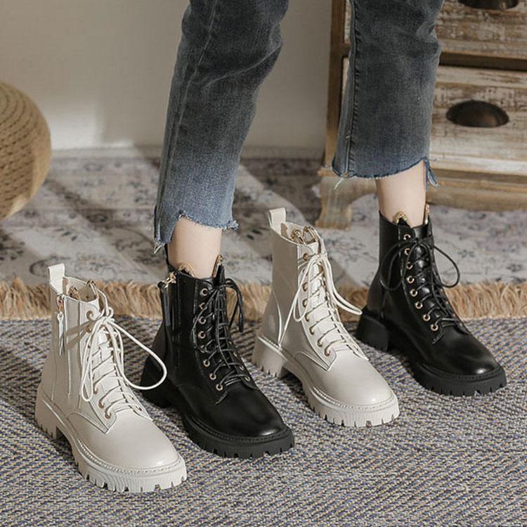 秋冬ファッション レディースショートブーツ ブーツ ブーツ ワークブーツ 靴 ブーツ ミリタリーブーツ マウンテンブーツ 太ヒール サイドジップ 裏起毛 ハイカット ブーツ 靴
