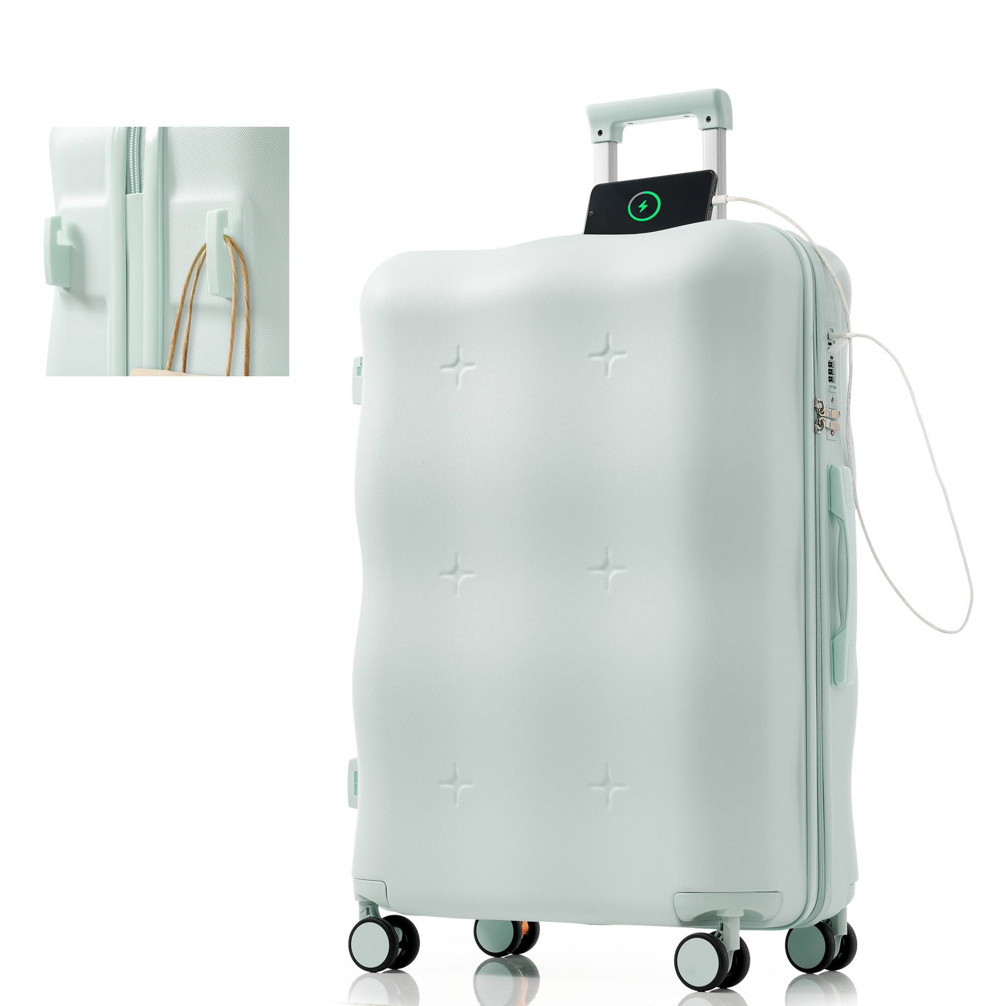 【国内即発送】小型 スーツケース キャリーバッグ キャリーケース Lサイズ 超軽量 ファスナー式 TSAロック搭載 フック機能付き168