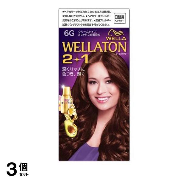 トーン2+1(ツープラスワン) クリームタイプ 6G やや明るいウォームブラウン [A剤60g+B剤60g+エッセンス7.3mL] 1個 3個セット