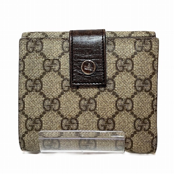 グッチ GGスプリーム Wホック財布 115052 2つ折り財布 ユニセックス【中古】 8,998円