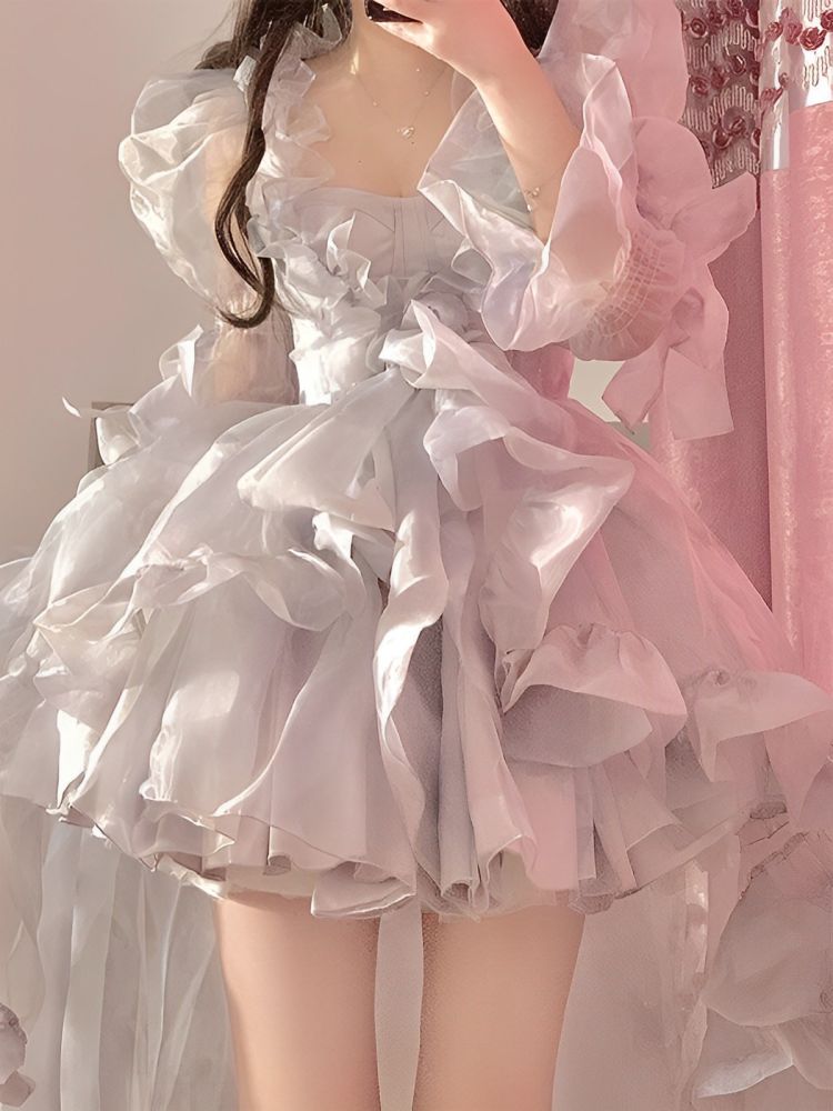 2024プリンセスドレス レディース 夏 妖精の気質雰囲気 カーディガン チューブトップ 2点セット