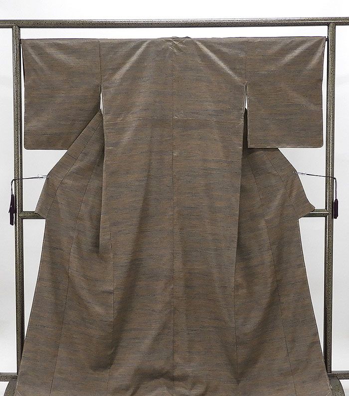 紬 未着用 正絹 紬 横段模様 身丈169.5cm 裄丈67cm 紬 未使用 新古品 着物 b4046