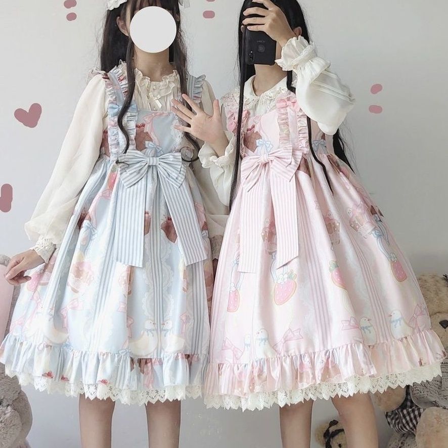 ロリータドレス 日系 洋服 サロペットスカート 可愛らしい ワンピース