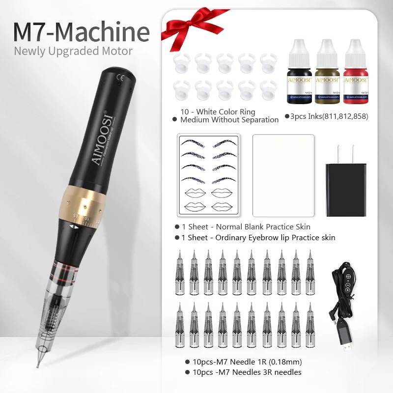 タトゥーマシンセットmicroblading眉毛リップpmu銃の針永久メイクのプロ用品初心者supplie