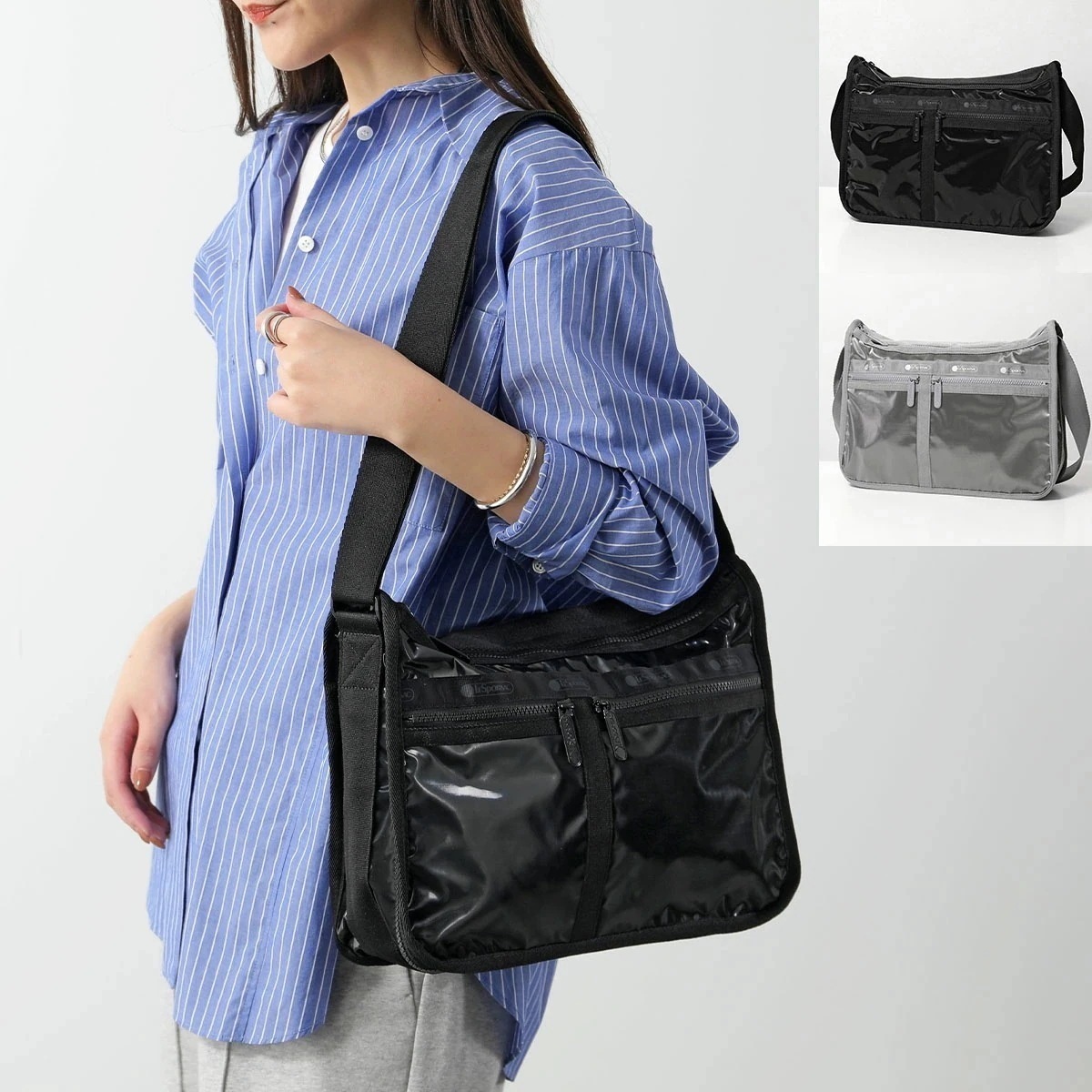 LeSportsac レスポートサック ショルダーバッグ シャイン Deluxe Everyday Bag デラックス エブリデイ 7507 レディース ポーチ付き 鞄 カラー2色 【ts】