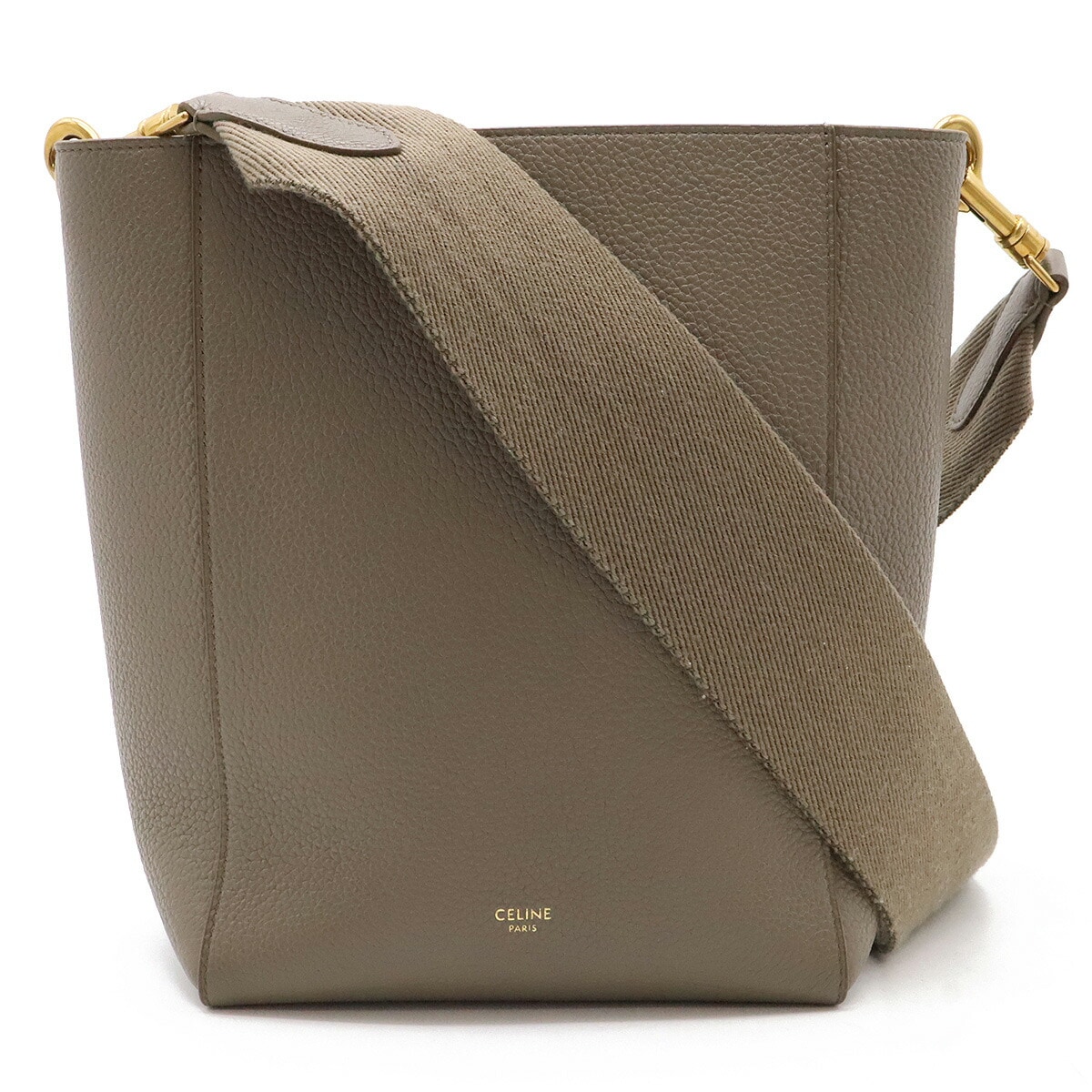 サングル バケットスモール ショルダーバッグ ワンショルダー セミショルダー 肩掛け レザー グレージュ ゴールド金具 18930