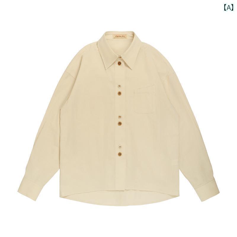 レディース　　シャツ　トップス ASHITA STU レトロ 和風 シャツ レディース 夏 小さめ 万能 軽い 無地 コットン リネン トップス