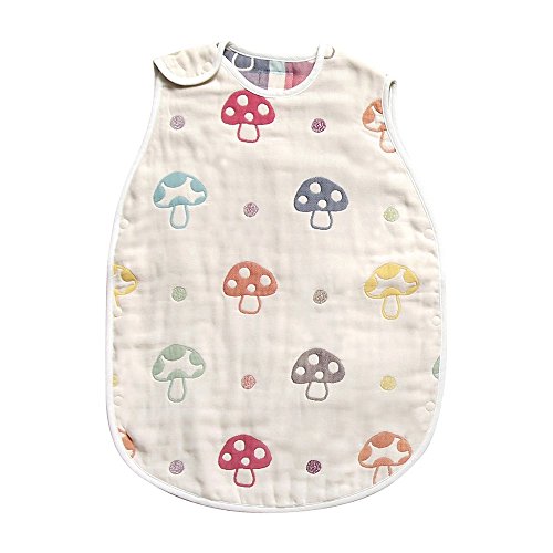 10mois(ディモワ) - Hoppetta ふくふくガーゼ(6重ガーゼ) トドラーキッズスリーパー コットン100% 27歳頃まで champignon 着丈64cm 7240