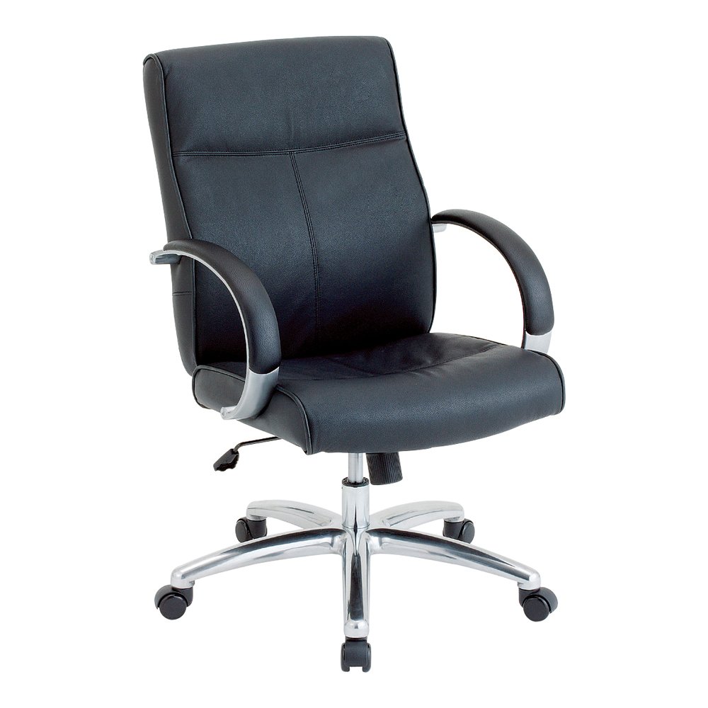 エグゼクティブチェア オフィスチェア 本革張り椅子 ブラック RZE-A210BK 23737