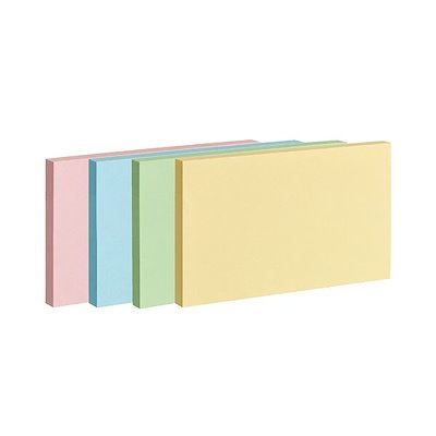 （まとめ） TANOSEEふせん 75x125mm 4色混色 1パック（10冊） [x3セット]