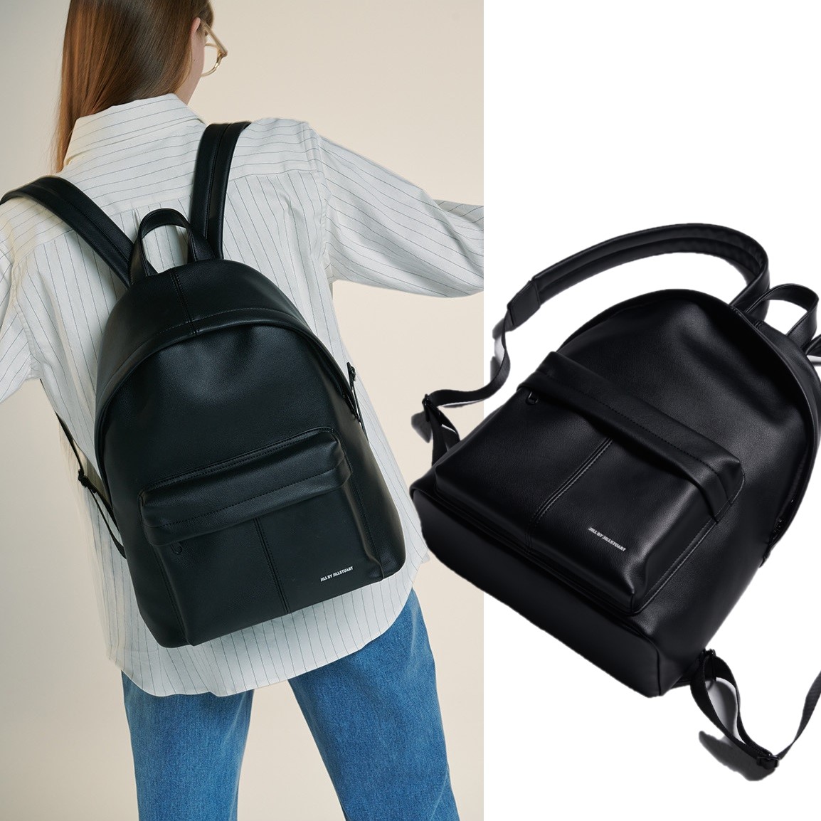 [JILLSTUART]韓国ファッション[モカ]ブラックバックパック