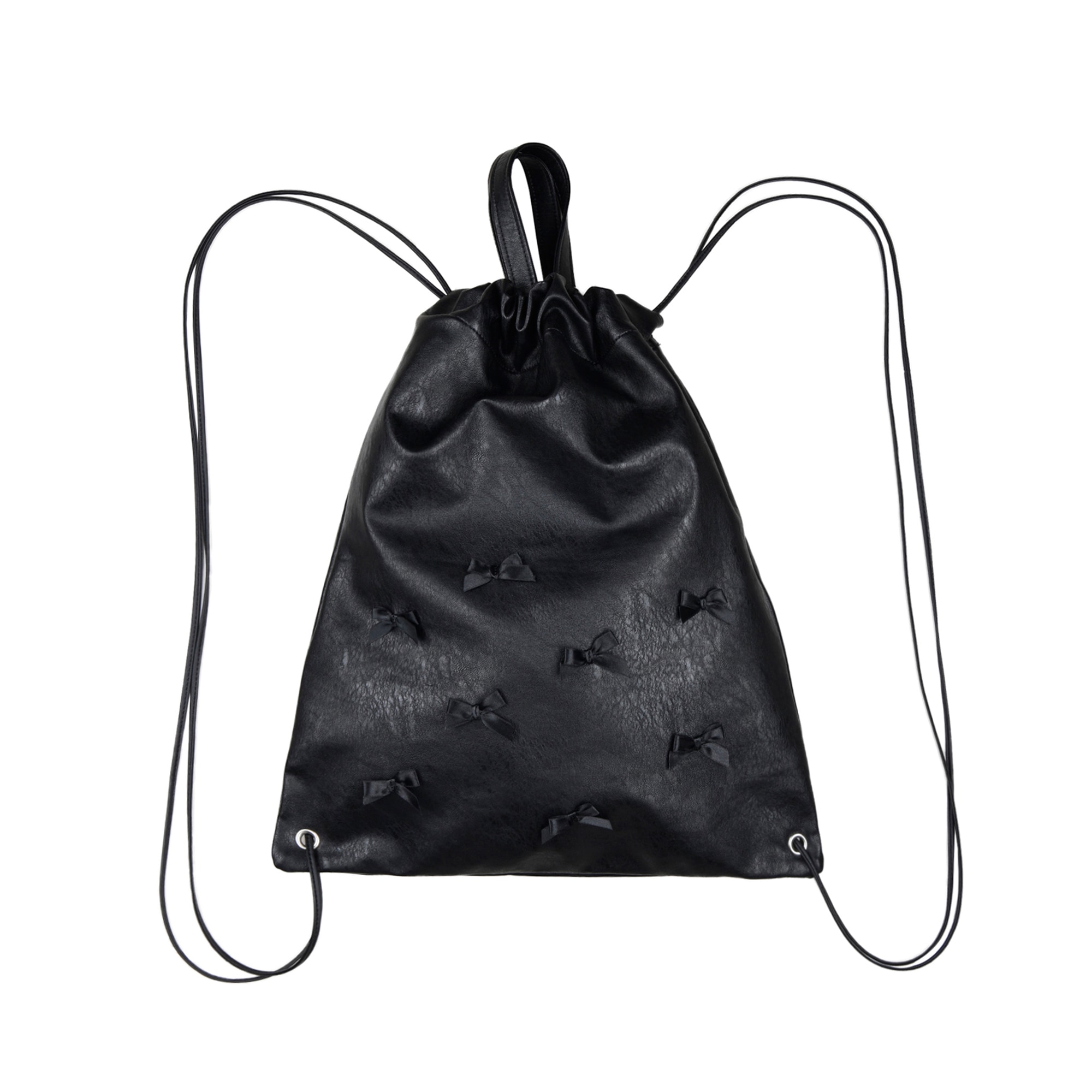 【aeae】 RIBBON LEATHER GYMSACK : BLACK 9,923円