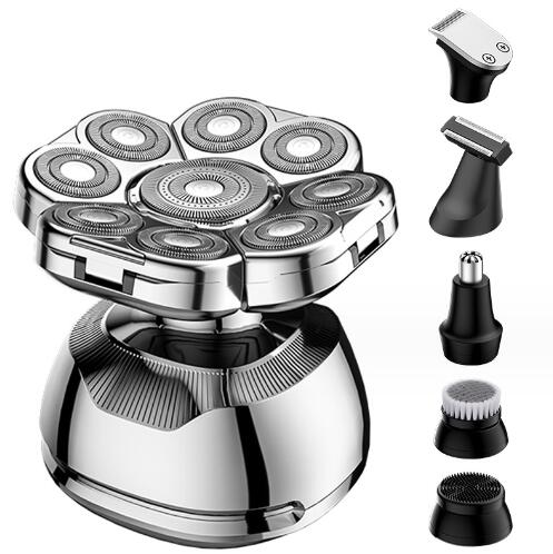 【20%超還元セレクト】6-in-1 スキンヘッド用電気シェーバー 9D 電気シェーバー メンズシェーバー 回転式 スキンヘッド 防水 Type-C充電