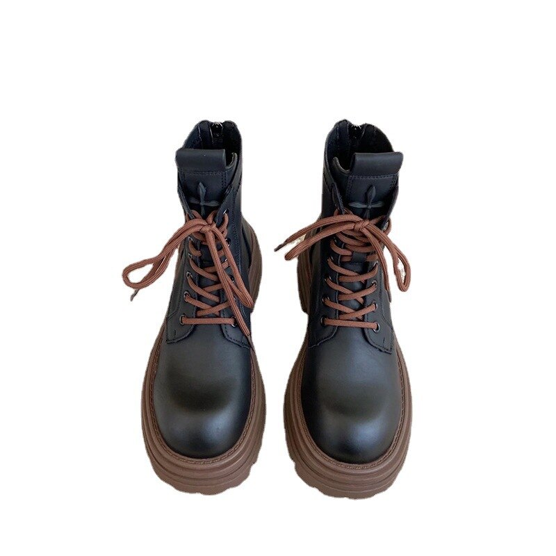 ミスマドレーヌ厚底マーチンブーツ女性秋の通気性のあるマルチバンド