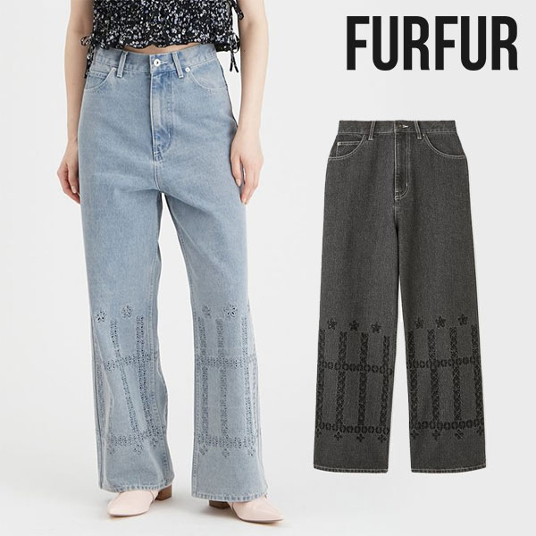 カットワークデコレーションデニムパンツ rwfp244113