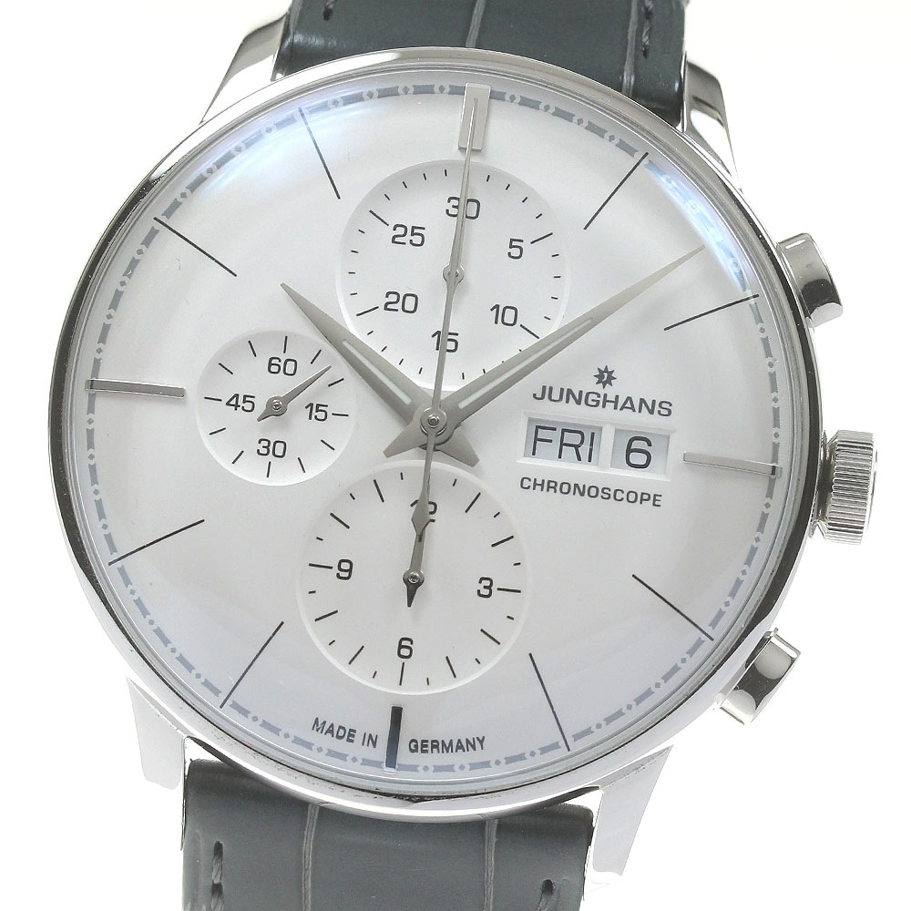 ユンハンス JUNGHANS 027/4729.01 マイスター クロノスコープ 1000本限定 自動巻き メンズ 美品 箱・保証書付き_831339【中古】