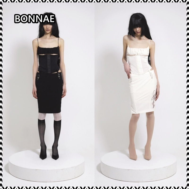 BONNAE Slit zip skirt