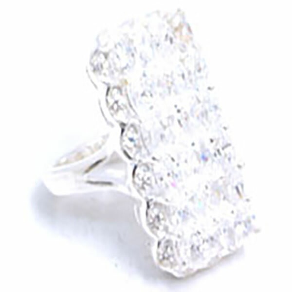 パベジュエル シルバーリング（レッド）指輪 14号 キラキラ 長方形 透明 ジルコニア パヴェ 刻印あり シルバー925 親指 中指 小指 人差し指 プレゼント 男性 女性 sr00000600-xx