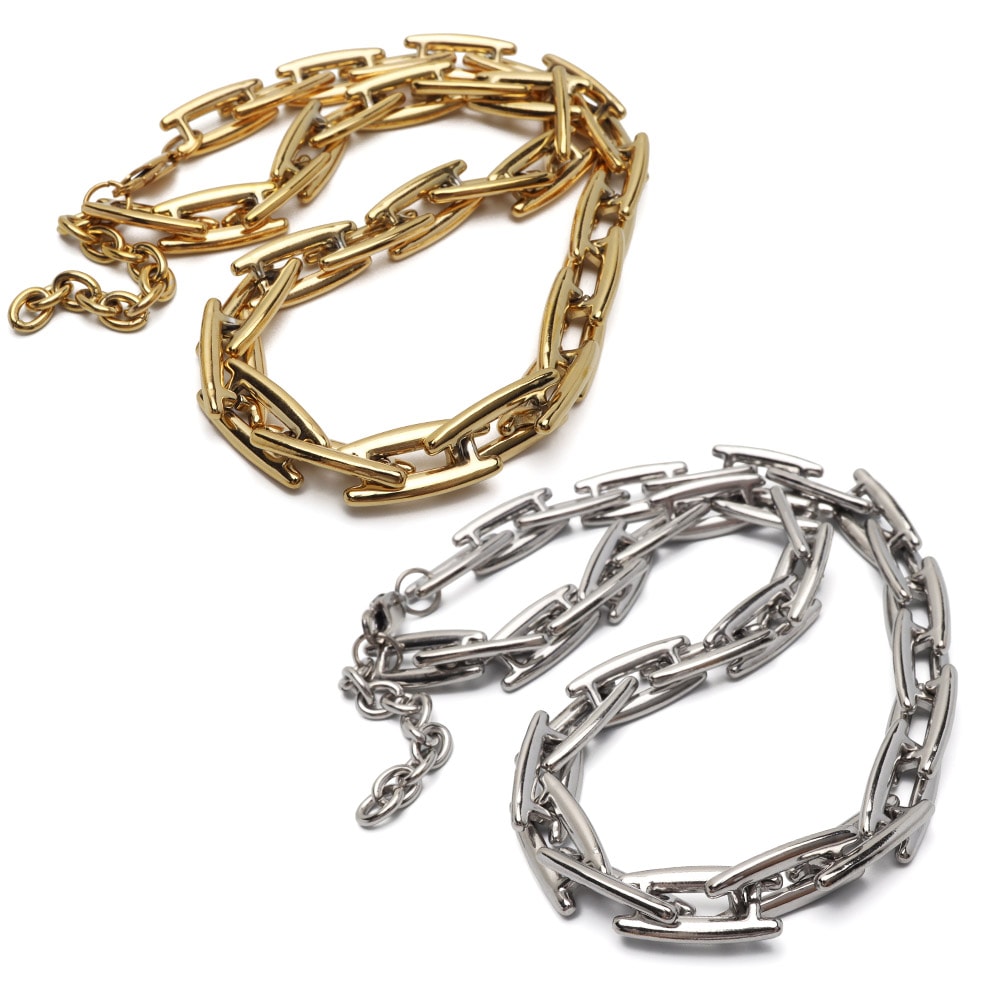 ステンレス メタルチェーンネックレス [n1069]