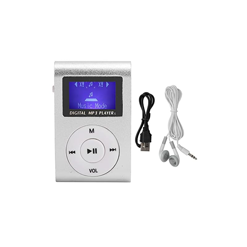 オーディオプレーヤー MP3プレーヤー 音楽プレーヤー ミニプレーヤー デジタルオーディオプレーヤー SDカード対応 イヤホン付属 32GB 3.5mmジャックプラグ(銀)