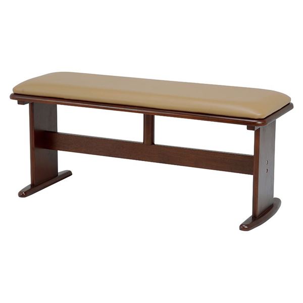 ベンチ 幅100×奥行35×高さ43cm ダークブラウン 木製 ラバーウッド 組立品 リビング ダイニング 引っ越し 在宅ワーク