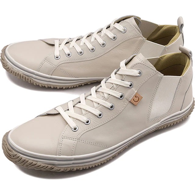 スニーカー サイドゴア [SP442-03] SP-442 メンズレディース SPM-442 日本製 カンガルーレザー MOVE スピングル ムーブ Ivory アイボリー