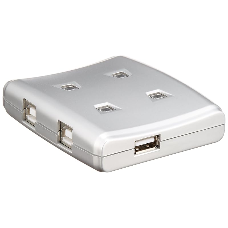 即納：エレコム USB切替器 手動 2.0対応 4台 ロック機能付 USS2-W4