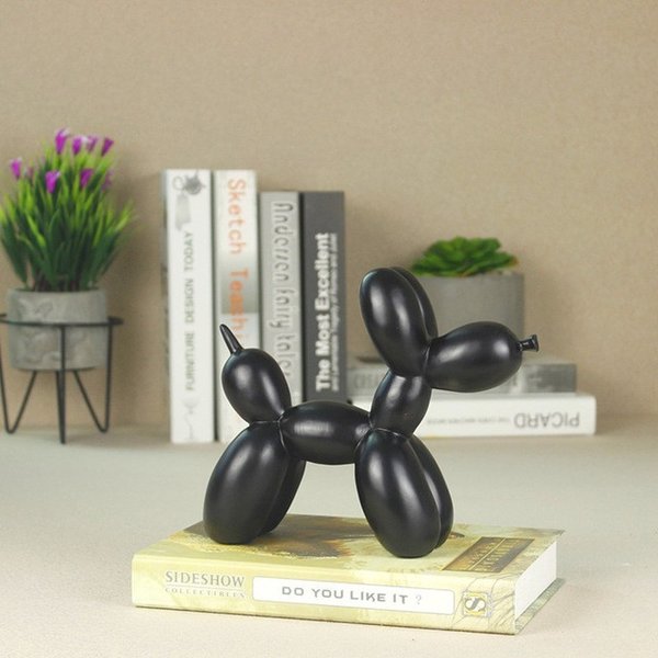 バルーンアート　犬　彫刻樹脂アート＆クラフトファッション現代のシンプルな家の装飾アクセサリーR846 Black