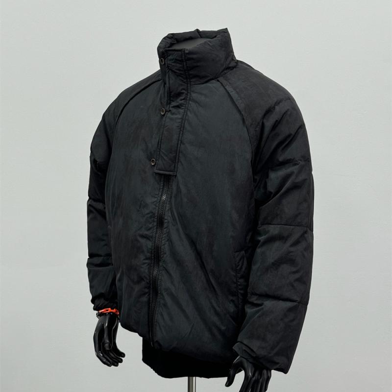 秋冬 コーデ メンズ 服 シンプル ファッション オシャレ 大人 かっこいい 大きいサイズ ストリート 紳士服 レトロ スタンドカラー シンプル 綿服 ジャケット 黒 YR 9